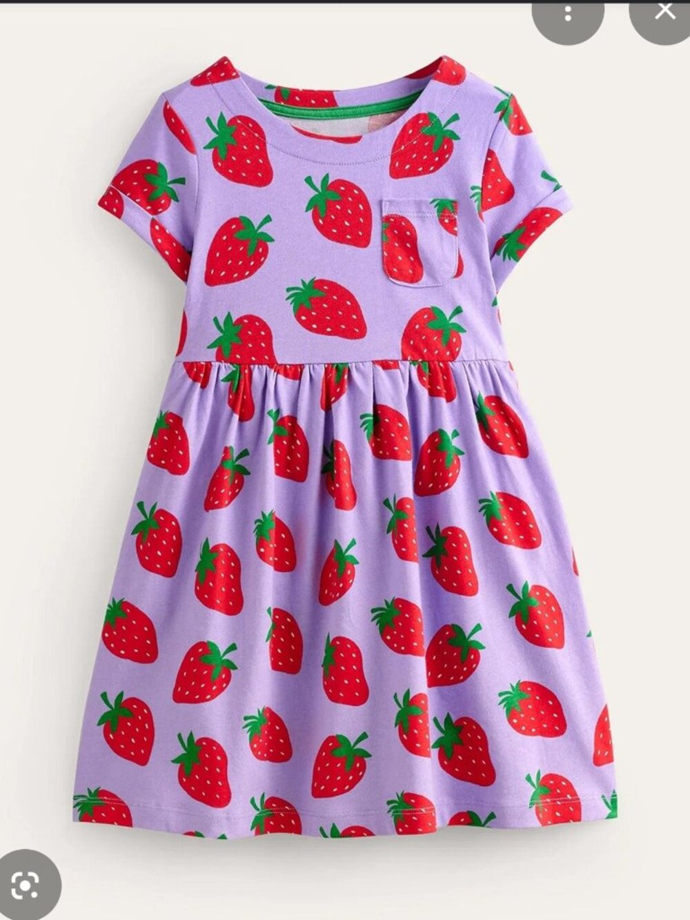 NWT Mini Boden Strawberry Dress Lavender 8-9
